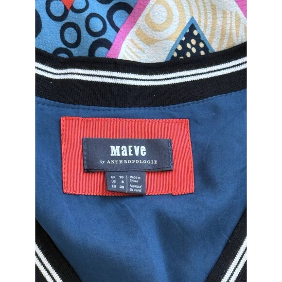 Maeve Anthropologie Sporty Chevron Dress Women’s 6 Graphic Print Fit And Flare - Picture 8 of 14